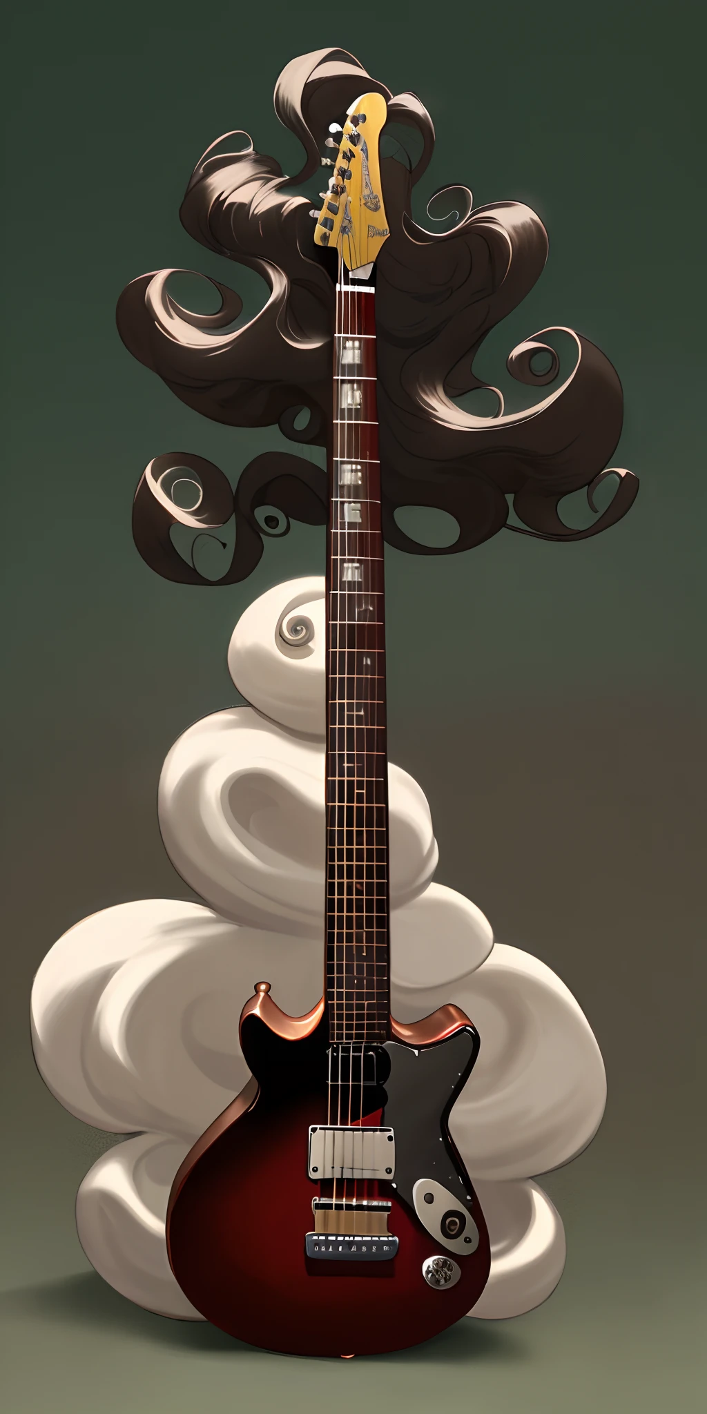 Garota 1,70 height lean hair curly black voluminous body in guitar shape