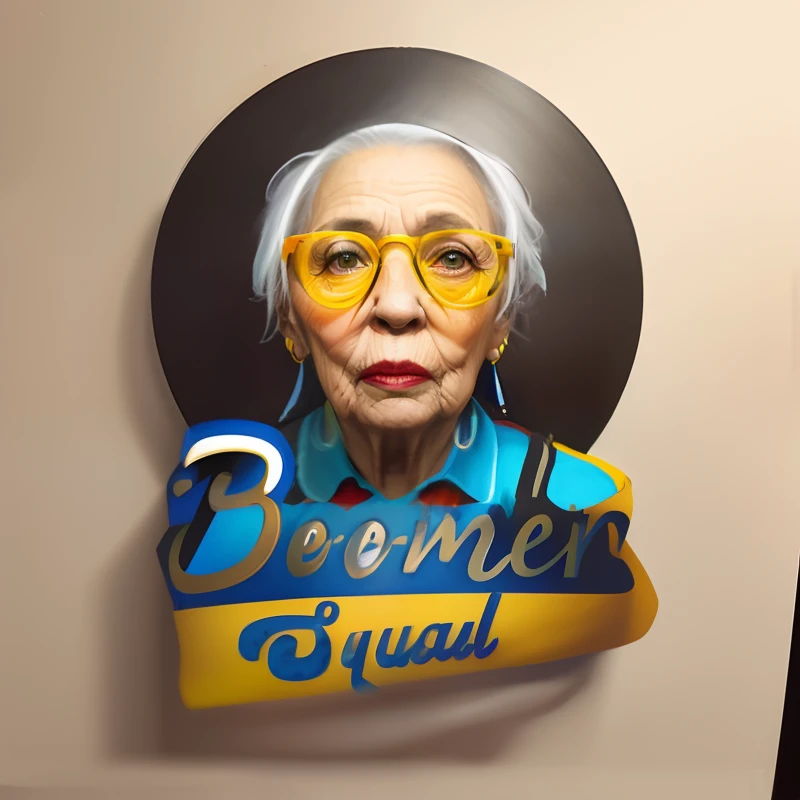 an older woman with yellow glasses and a flower in her hair, a photorealistic painting by derek zabrocki, tumblr, hyperrealism, hyperrealistic digital art, stunning artwork, ultra-realistic digital art, highly realistic digital art, hyperrealistic mixed media, hyper realistic digital art, old lady, beeple and jean giraud, the look of an elderly person