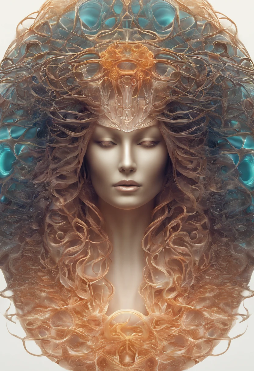 photorealistic fractal william blake and haeckel style