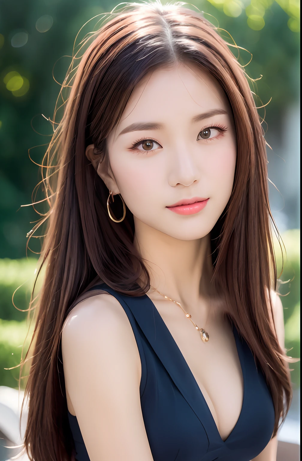 (24-year-old lover), (Colossal tits:1.3), Have a sumptuous dinner in front of you、Glossy One Piece Dresses、(master piece: 1.3), (max resolution: 1.4), (UltraHD: 1.2), cinematric light, UltraHD,Flush cheeks:1.2、 (Detailed eyes and skin), (detailed facial features), nffsw, 8K分辨率, Perfect Style, Beautiful expression、Highly detailed facial and skin texture、A detailed eye、二重まぶた、Glitter Eyeliner:1.2、shinny skin、fair white skin:1.8、de pele branca:1.8、Red Rouge、Dark lipstick:1.2、shiny little necklace and earrings、shiny lip:1.2、Glossy lips:1.2、((FULL BODYSHOT:1.2))、(Layered Hair Style、lightbrown hair)、medium-Long hair、(Very affectionate smile:1.0)、natta