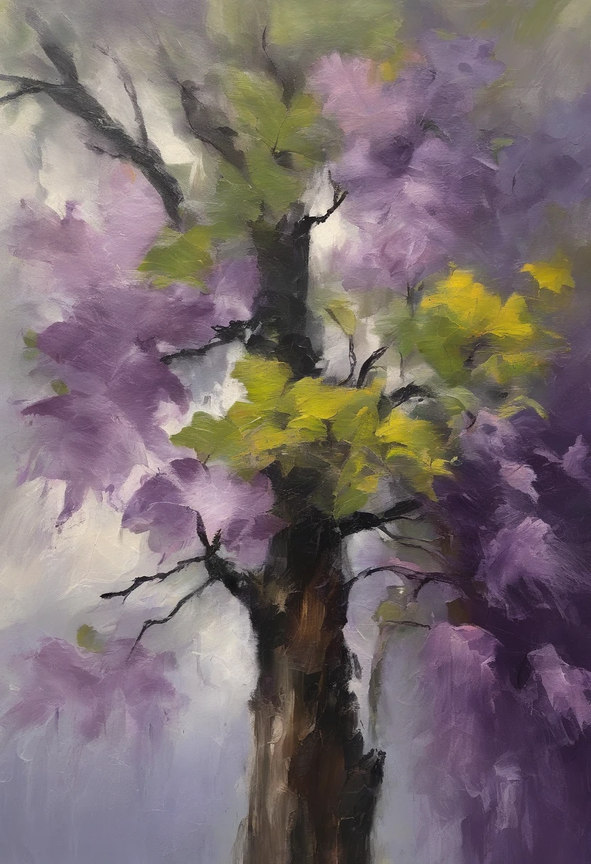 top-quality、Morning、closeup cleavage、Fresh morning sun、the trees,big trees,tree crown,purple tint,Close-up of leaves