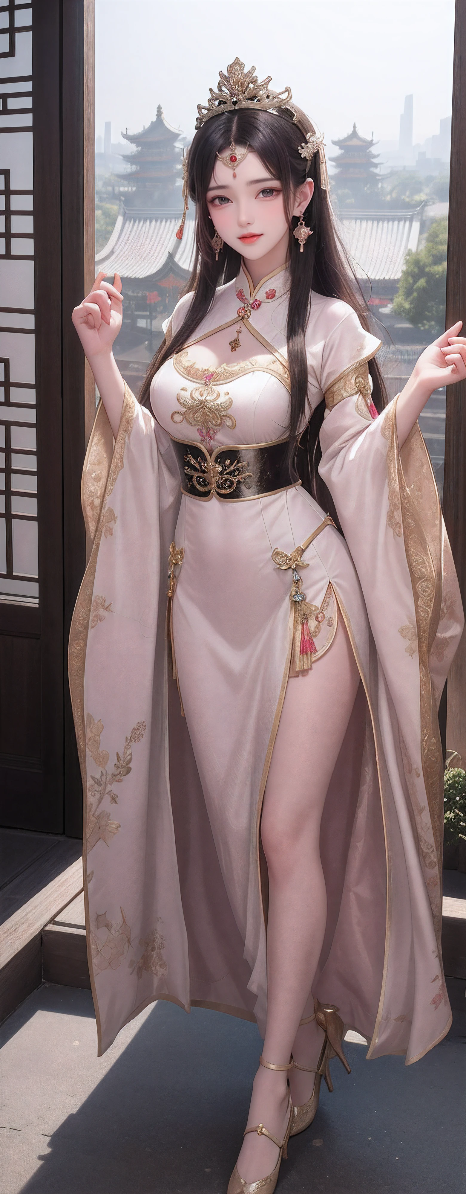 An antique style, sheer texture hanfu, woman, light veil, gorgeous and lazy sitting position with sward, half chest arms, photo of Jason Chen, tumblr, shin hanga, beautiful girl, model, beautiful body and face, attractive body, beautiful woman, sexy girl, gorgeous young woman, perfect body, sexy body, sexy body and face, beautiful body, beautiful model girl, perfect body proportions, realistic style