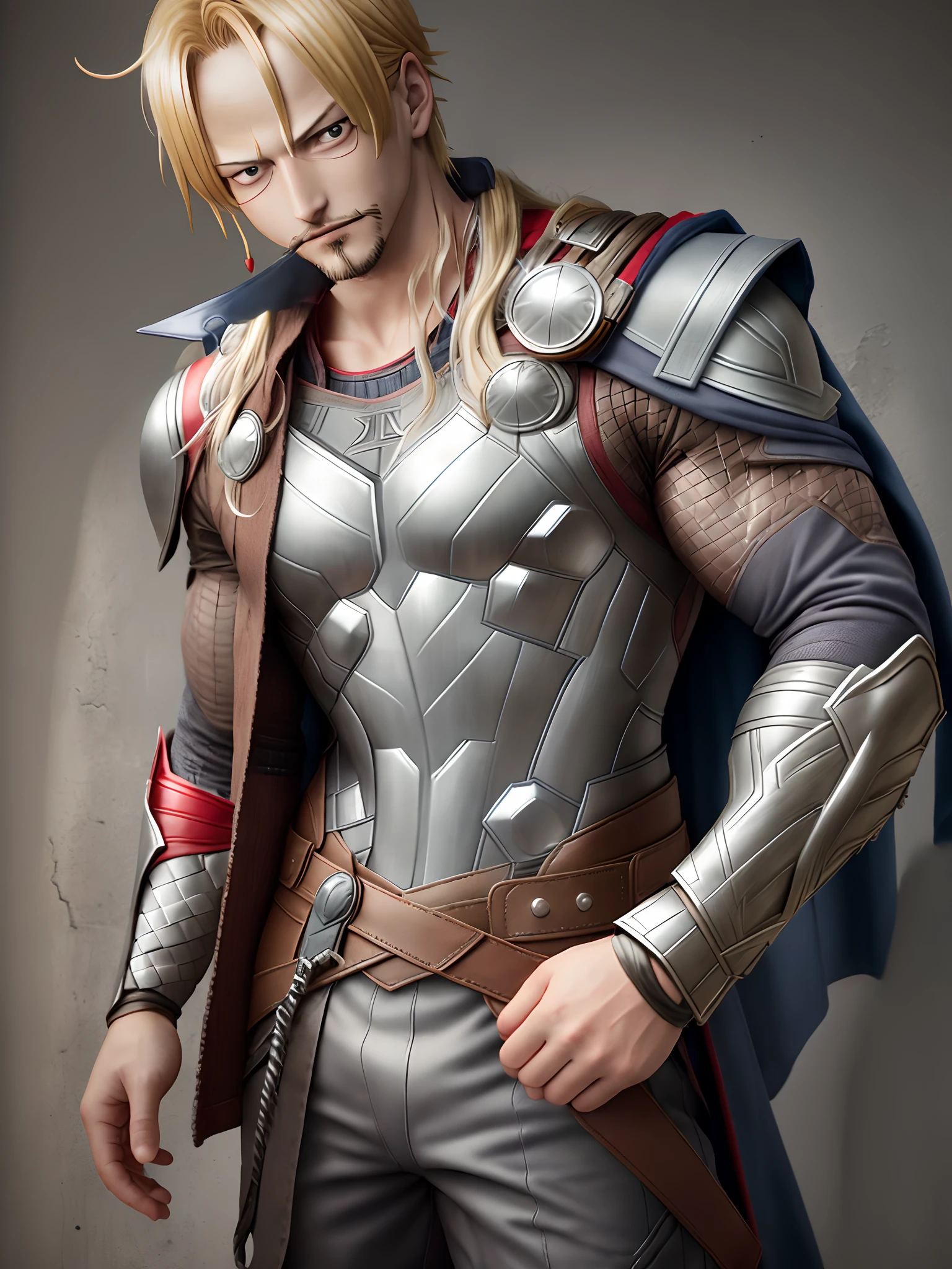 Realistic, detailed, wearing thor suit