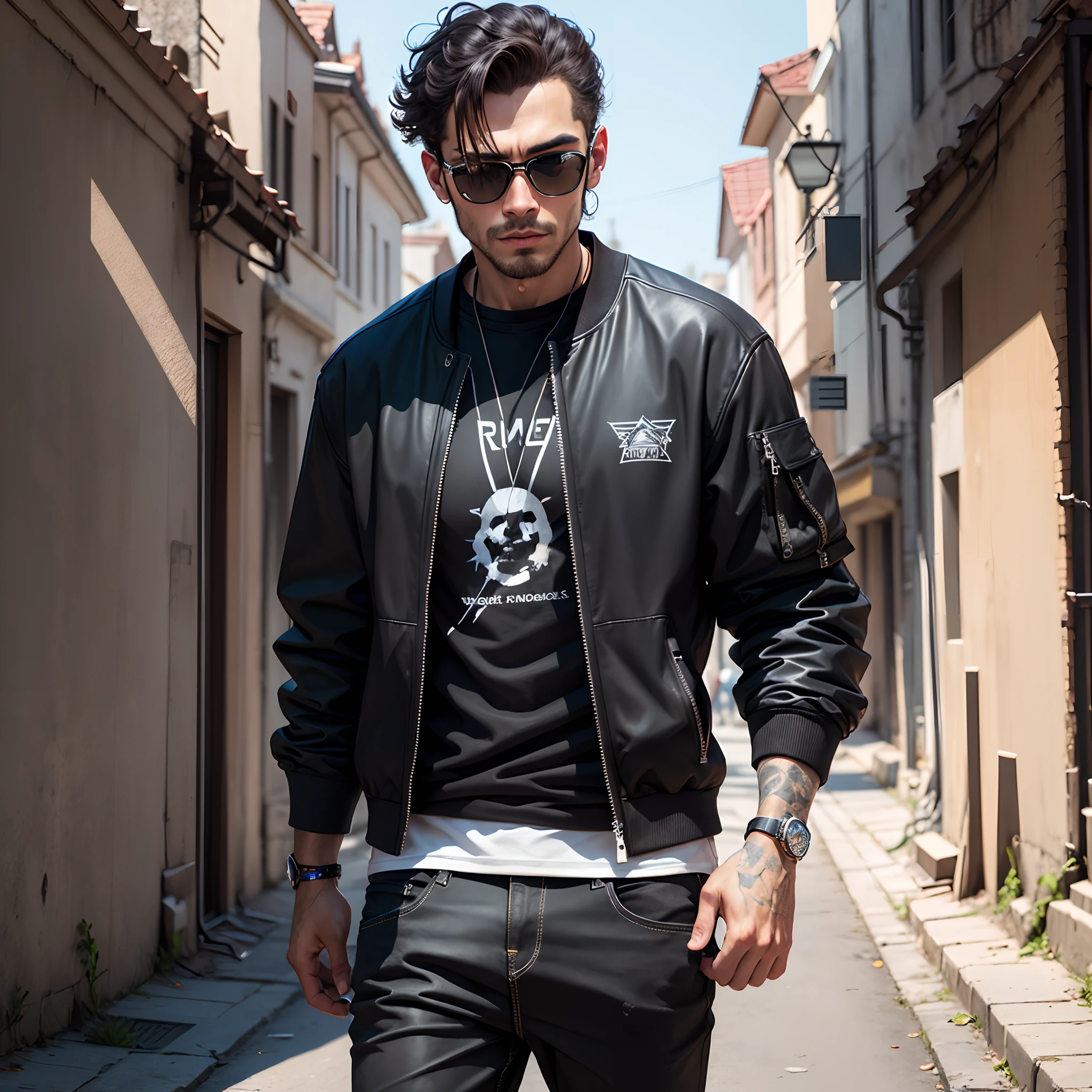 Man black jeket