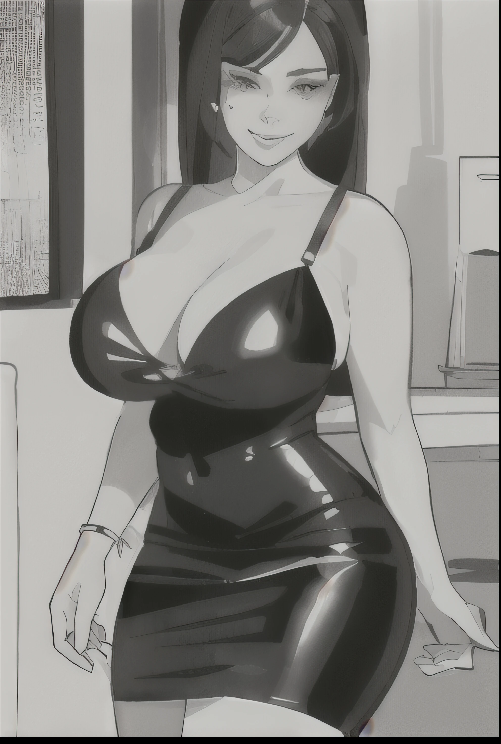 black and white line art,tmasterpiece,Best quality, Masterpiece,ink sketch,