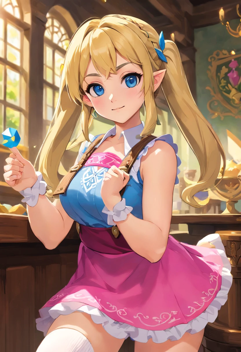 8K high quality, high accuracy, Princess Zelda upward, Princess Peach downward, beautiful shape, beautiful face, beautiful, bright, highlights in eyes, sexy, erotic, beautiful line drawing. Princess Zelda has brown hair, Princess Zelda has purple dress, Princess Peach has blonde hair, Princess Peach has pink dress, sparkling orange background,