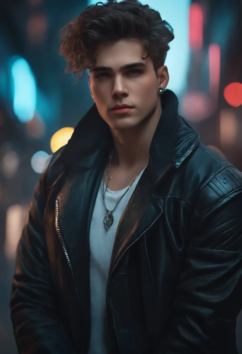 Change background cyberpunk handsome boy. realistic face. 8k .ultra realistic.
