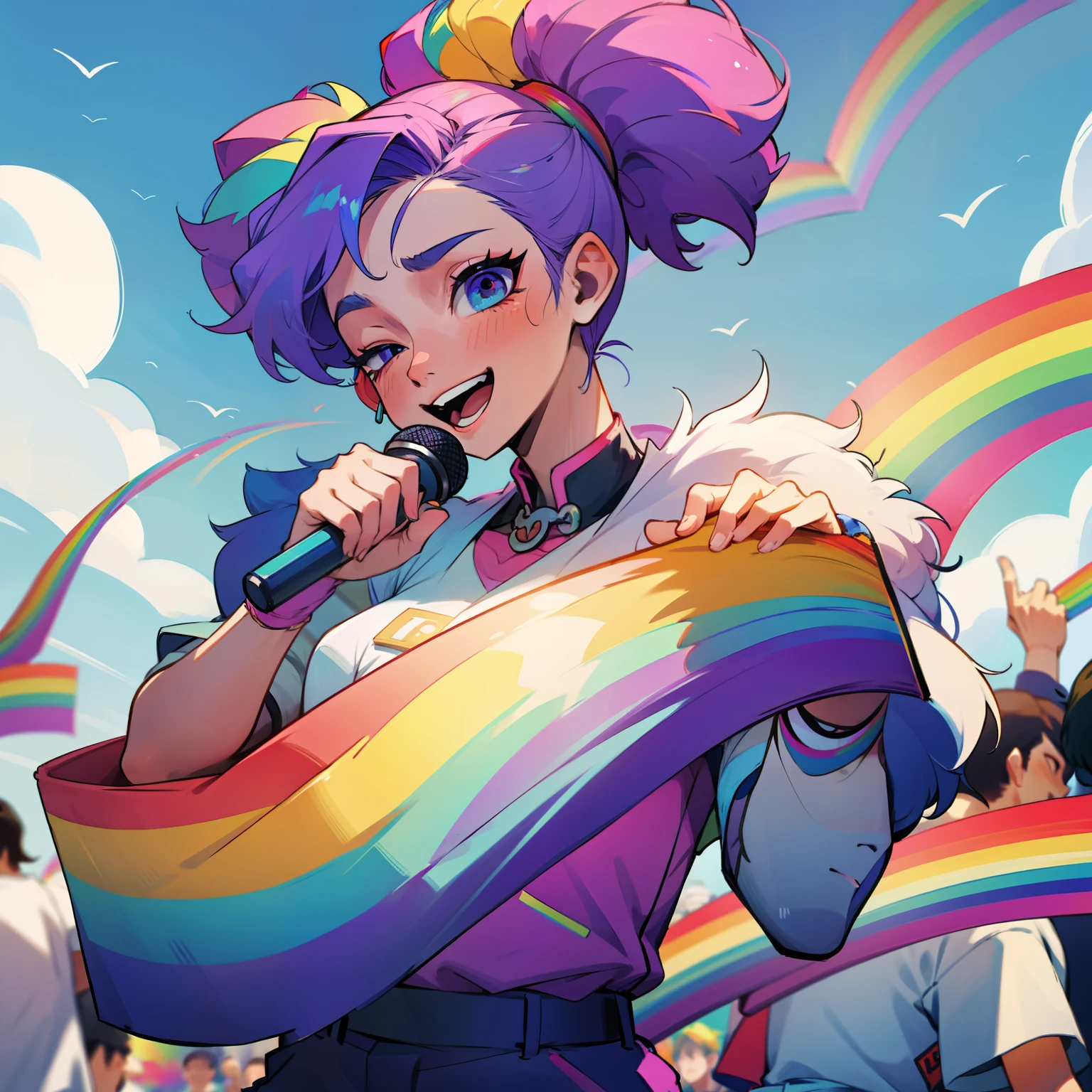 kpop idol at a pride parade