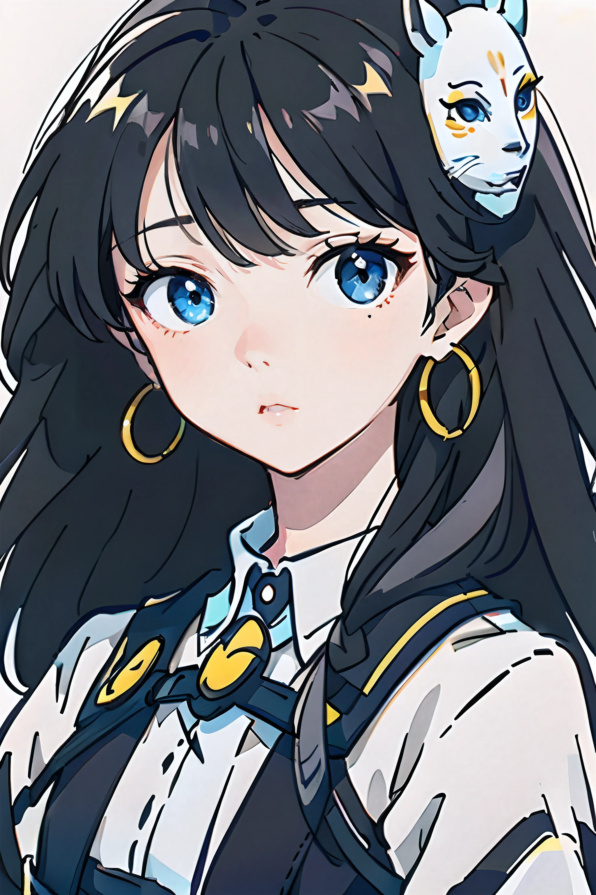 Anime girl with long black hair and cat headband, anime moe art style, detailed portrait of an anime girl, Portrait Chevaliers du Zodiaque Fille, Anime style portrait, Portrait of an anime girl, anime art style, portrait anime girl, portrait of an anime girl, a beautiful anime portrait, anime portrait, Anime art style, close up of a young anime girl, Anime girl portrait