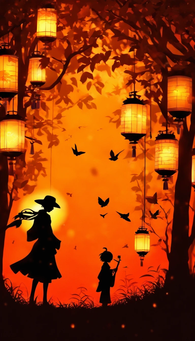 (Silhouette Art,cutouts:1.6)
(((Paper cutting art,A world where only black exists:1.3)
(Cowboy Shot),1 girl,Solo,
(Kimono Girl,profile:1.2),white, Clear and beautiful face,
BREAK
(Lots of lanterns、pale light)
Textured glass background,