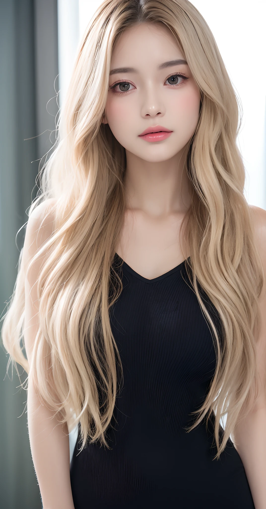 8k, Top image quality、Raw photography、超A high resolution、1 pretty girl, 18-year-old, Korean、Glasses beauty、Colossal tits:1.3、cleavage of the breast:1.3 、(transparent)、open shirt show   , ((naked)), (detailed  clothing), (detailed ), fair white skin、shiny white skin、(wavy blonde hair)、dark brown hair、dark brown hair、Beautiful eyes with random colors、very thin lips, finely detail、elongated eyes、pale pink blush、long eyeslashes、Beautiful double eyelids、eyeshadows、耳Nipple Ring、Company Office、Lighting that emphasizes beautiful skin、Lustrous skin