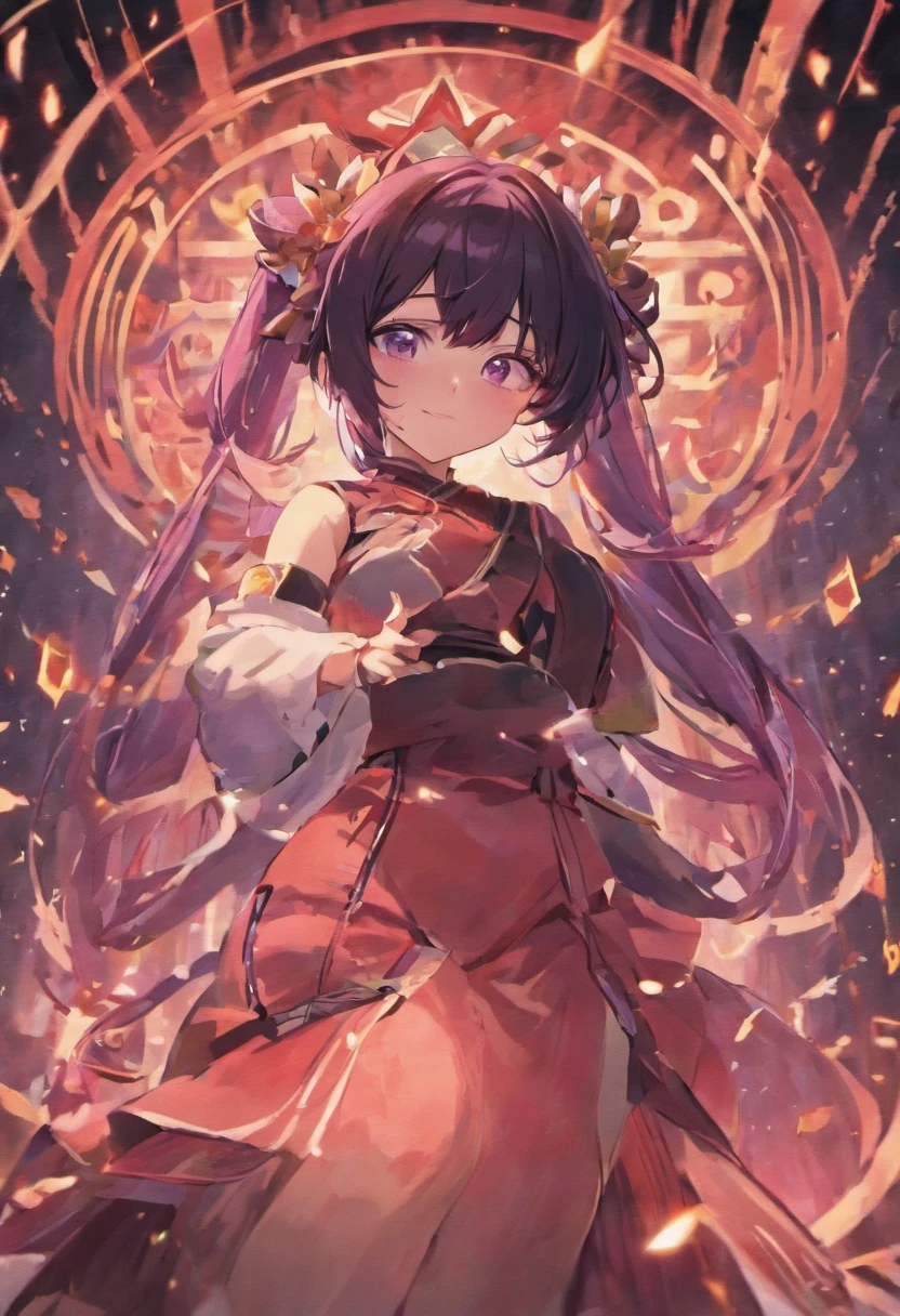 8k, shrine maiden, anime, purple eyes, black hair, bangs, blushing, big boobs, big ass, solo, smiling