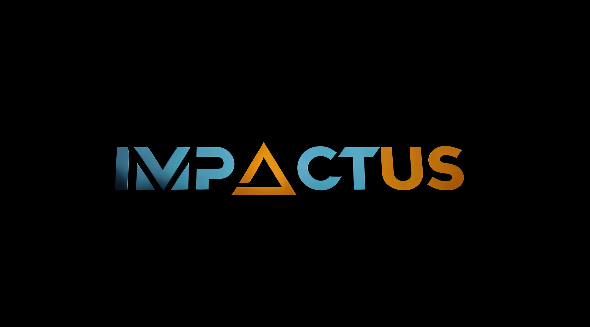Um close up de um fundo preto com um logotipo para Impactus, impactante, Directed by: Tadeusz Pruszkówski, Directed by: Ivan Mrkvička, fonte de impacto, Directed by: Matt Cavotta, Directed by: Nicholas Marsicano, imagem do avatar, Directed by: Ivan Meštrović, Mcu, meticuloso, business logo, logo sofisticada, 3d, 3d logo