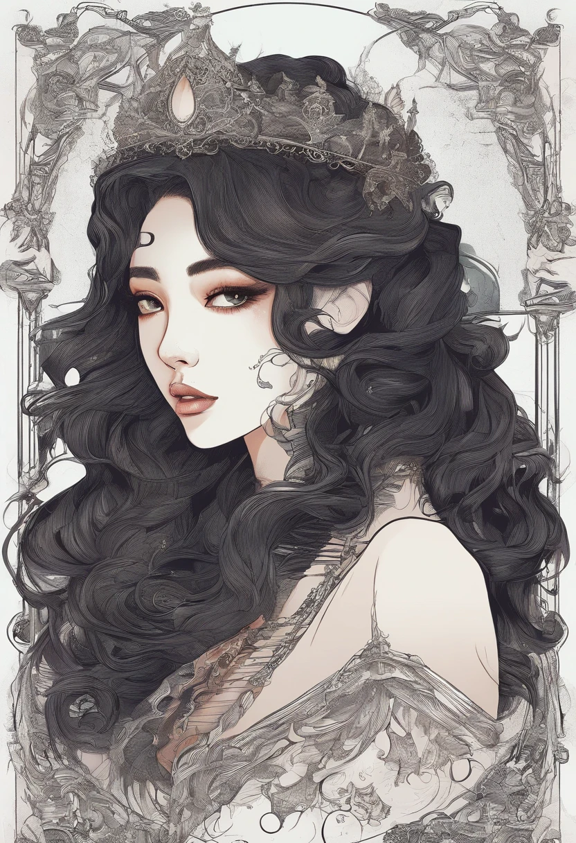 Hairstyles: Long Beachy Waves, Super pretty 20 year old Korean girl,happy face, Cartoon style illustration, Cartoon Art Style, Cartoon Art Style, Digital illustration style, Highly detailed character design, cute detailed digital art, beautiful digital illustration, high quality portrait, Comic art, Asia, Character Design Portrait, Rough line sketch style,