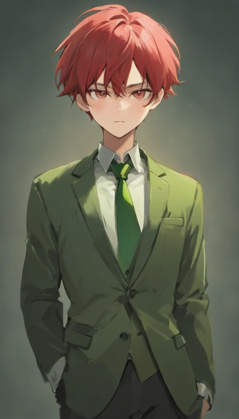 anime boy in a red jacket and green pants with a black tie, an anime drawing inspired by Okumura Masanobu, pixiv, shin hanga, handsome anime pose, anime handsome man, young anime man, smooth anime cg art, anime boy, jk uniform, shigenori soejima illustration, he is greeting you warmly, high quality fanart, UHD, retina, masterpiece, ccurate, anatomically correct, textured skin, super detail, high details, high quality, award winning, best quality, highres, 16k