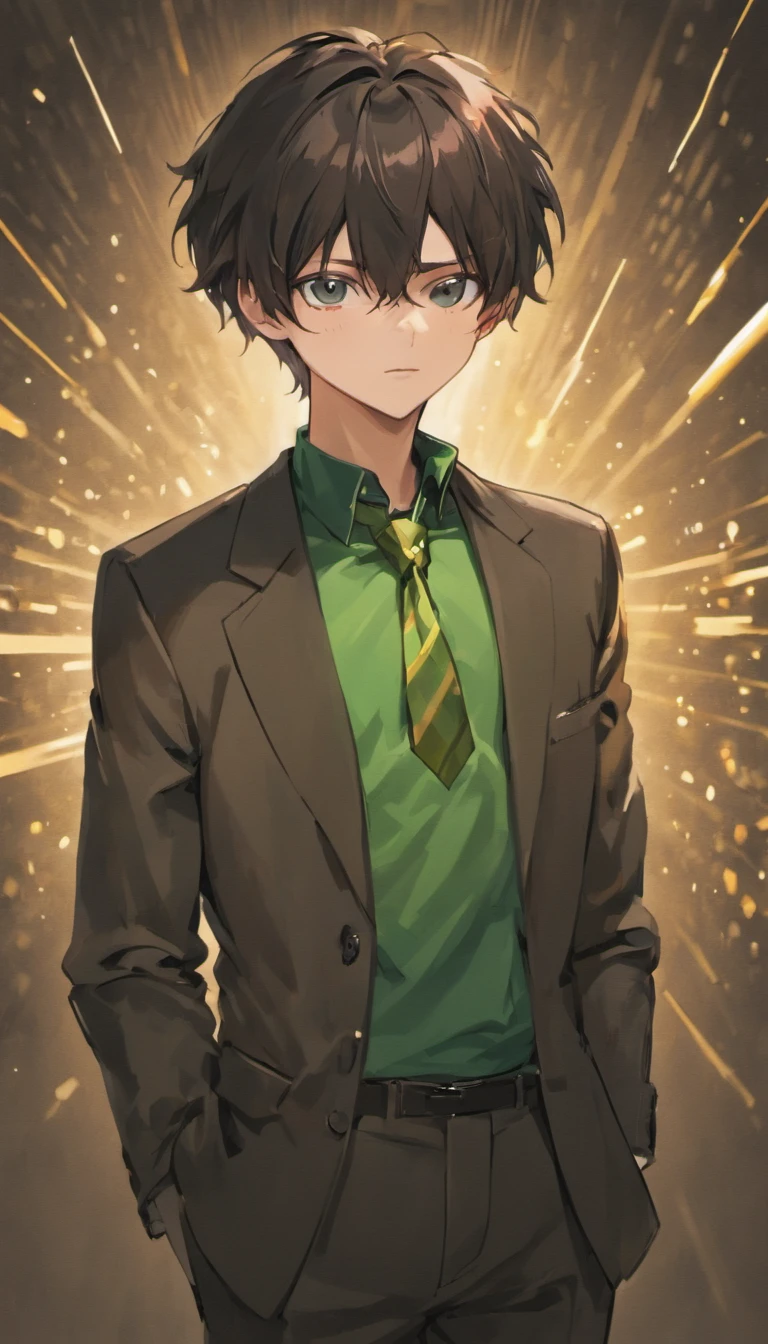 anime boy in a red jacket and green pants with a black tie, an anime drawing inspired by Okumura Masanobu, pixiv, shin hanga, handsome anime pose, anime handsome man, young anime man, smooth anime cg art, anime boy, jk uniform, shigenori soejima illustration, he is greeting you warmly, high quality fanart, UHD, retina, masterpiece, ccurate, anatomically correct, textured skin, super detail, high details, high quality, award winning, best quality, highres, 16k