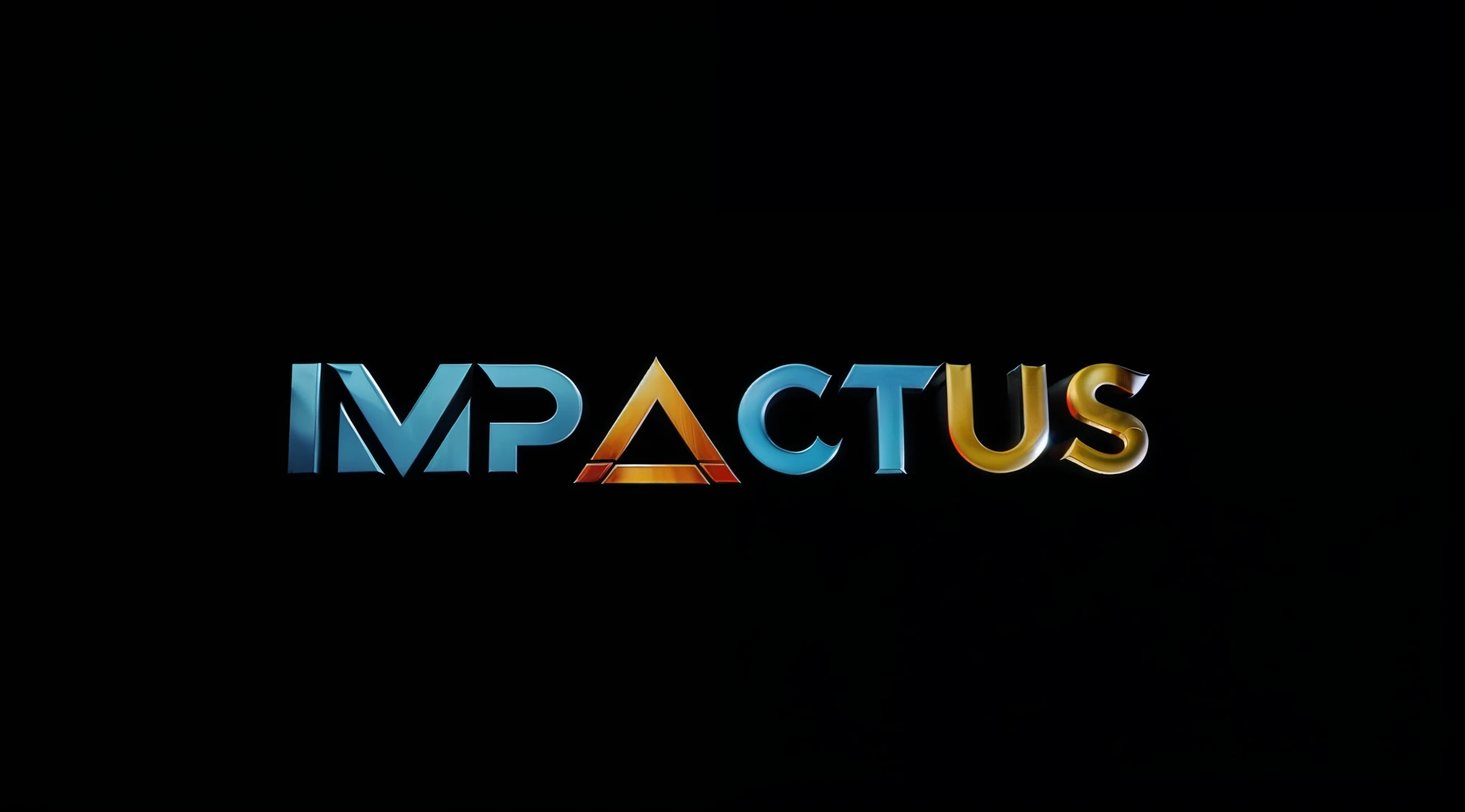 Um close up de um fundo preto com um logotipo para Impactus, impactante, Directed by: Tadeusz Pruszkówski, Directed by: Ivan Mrkvička, fonte de impacto, Directed by: Matt Cavotta, Directed by: Nicholas Marsicano, imagem do avatar, Directed by: Ivan Meštrović, Mcu, meticuloso, business logo, business logo, logo sofisticada, 3d, 3d logo