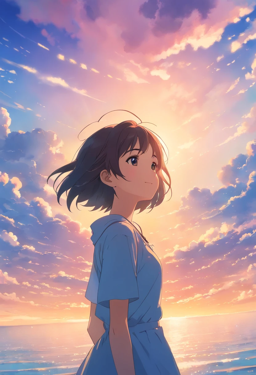 masterpiece、top-quality、Movie stills、1girl in、s girl、floating in sky、a closeup、发光、Happiness、Warm and soft lighting、daytime、commemoration(Spark:0.7)、