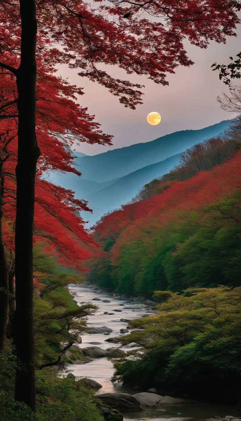 The tide of the Chuncheon River connects the surface of the sea，The bright moon over the sea coexists with the tides。
Thousands of miles by waves，Where there is no moonlight in the river in spring。
The river flows around Fangdian，The moonlight and flower forest are like fog。