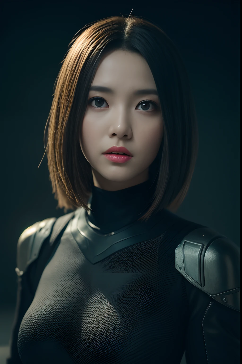 3D, A beautiful cyberpunk female image,battledress,hdr(HighDynamicRange),Ray traching,NVIDIA RTX,Hyper-Resolution,Unreal 5,Subsurface scattering、PBR Texture、post-proces、Anisotropy Filtering、depth of fields、maximum definition and sharpness、Many-Layer Textures、Albedo e mapas Speculares、Surface coloring、Accurate simulation octane rendering of light-material interactions、Two-colored light、largeaperture、Low ISO、White balance、the rule of thirds、8K raw data、blackstockings