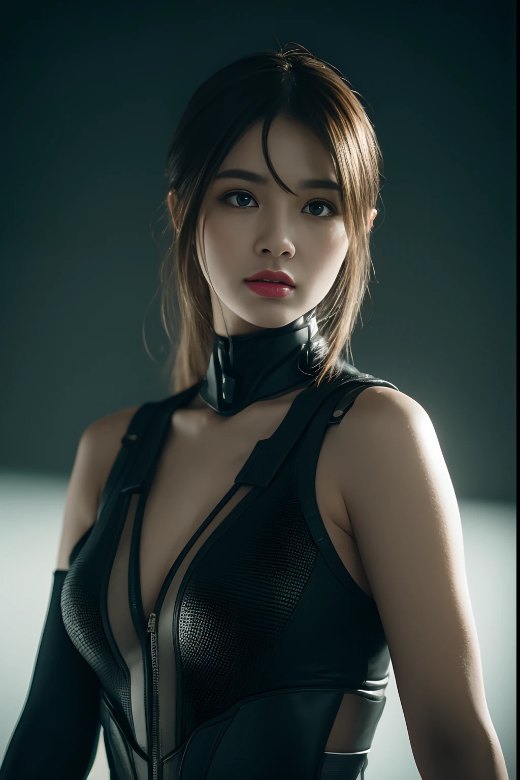 3D, A beautiful cyberpunk female image,battledress,hdr(HighDynamicRange),Ray traching,NVIDIA RTX,Hyper-Resolution,Unreal 5,Subsurface scattering、PBR Texture、post-proces、Anisotropy Filtering、depth of fields、maximum definition and sharpness、Many-Layer Textures、Albedo e mapas Speculares、Surface coloring、Accurate simulation octane rendering of light-material interactions、Two-colored light、largeaperture、Low ISO、White balance、the rule of thirds、8K raw data、blackstockings