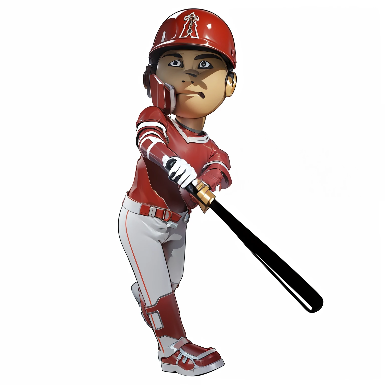 The left hand grips the bat from below