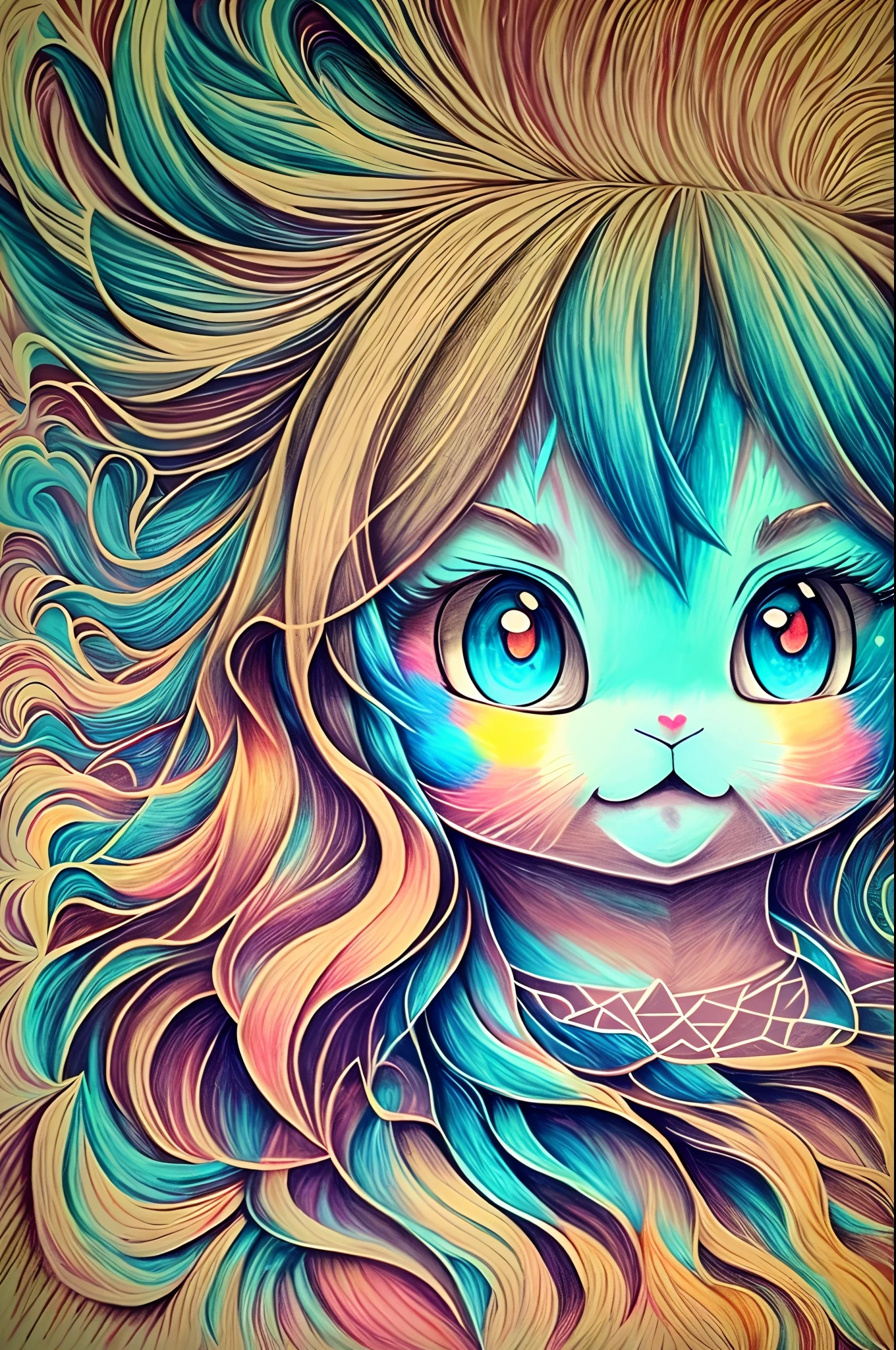 A cute Pokemon, chalk portrait, chalk illustration, chalk texture, chalk painting, chalk drawing, chalk colors --auto --s2