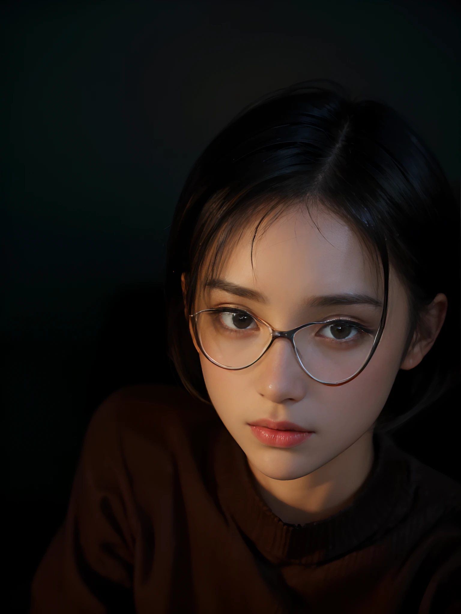 (masterpiece:1.3), (8k, photorealistic, RAW photo, best quality: 1.4), (1girl), beautiful face, (realistic face), (black hair, short hair:1.3), beautiful hairstyle, realistic eyes, beautiful detailed eyes, (realistic skin), beautiful skin, (sweater), absurdres, attractive, ultra high res, ultra realistic, highly detailed, golden ratio