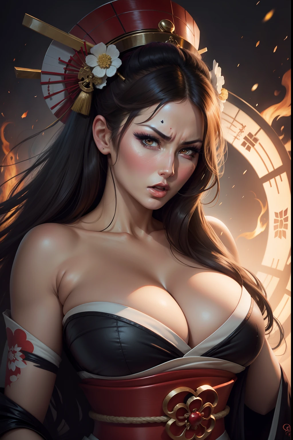lucy pinder, portrait, angry, geisha, hot