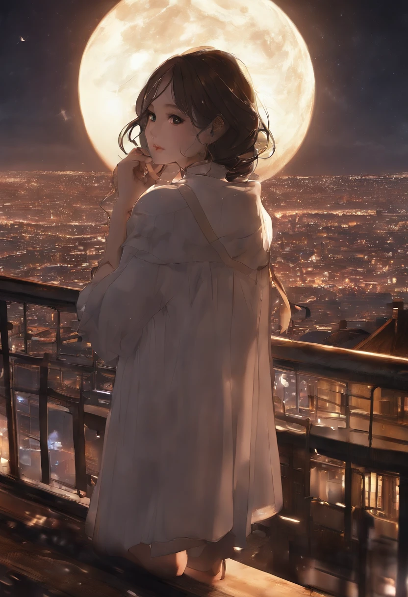 Anime girl standing on roof looking at the night sky with stars, Anime wallpaper 4K, Anime wallpaper 4 k, 4K anime wallpaper, Anime art wallpaper 8 K, Anime art wallpaper 4k, Anime art wallpaper 4 K, style of anime4 K, Makoto Shinkai Cyril Rolando, 4k manga wallpapers, anime wallpaper, Amazing wallpapers, meteors