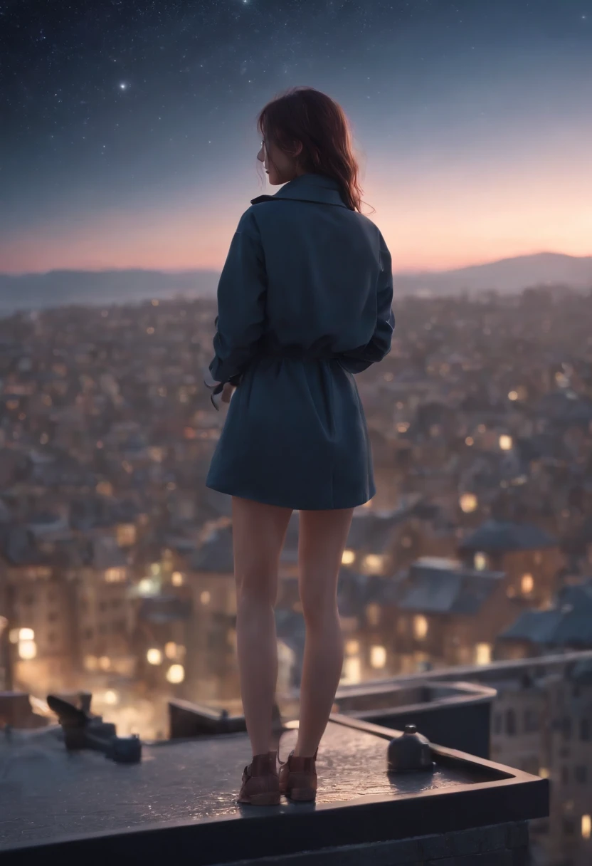 Anime girl standing on roof looking at the night sky with stars, Anime wallpaper 4K, Anime wallpaper 4 k, 4K anime wallpaper, Anime art wallpaper 8 K, Anime art wallpaper 4k, Anime art wallpaper 4 K, style of anime4 K, Makoto Shinkai Cyril Rolando, 4k manga wallpapers, anime wallpaper, Amazing wallpapers, meteors