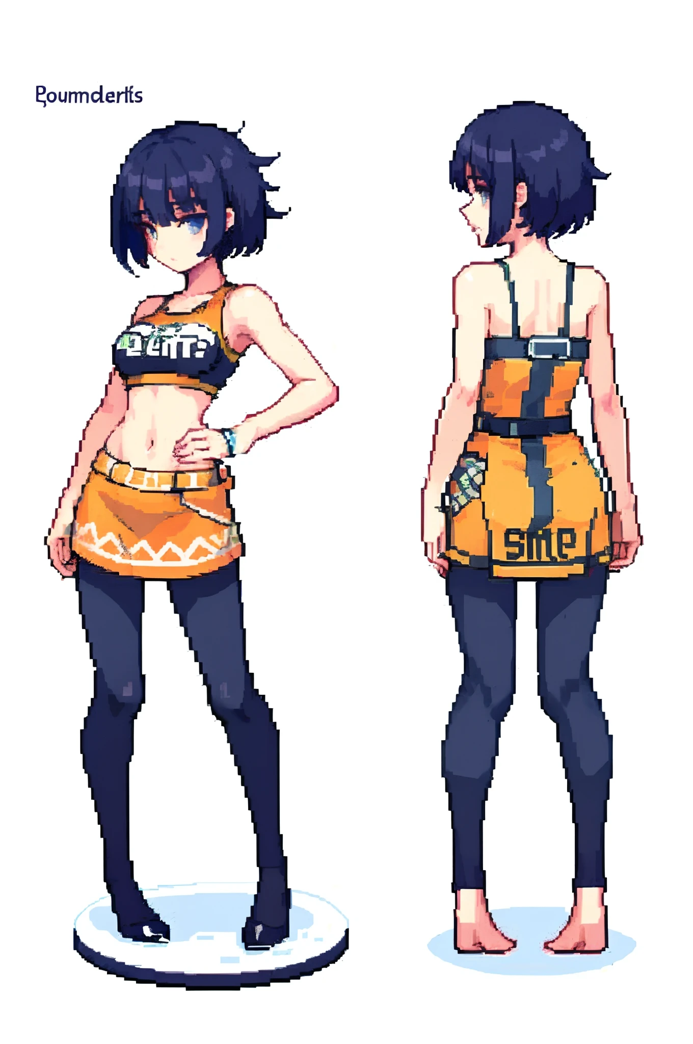 (tmasterpiece, hiquality, beste-Qualit), (pixel, Pixel Art), ((Raider's Girl Clothes)), Average Breasts