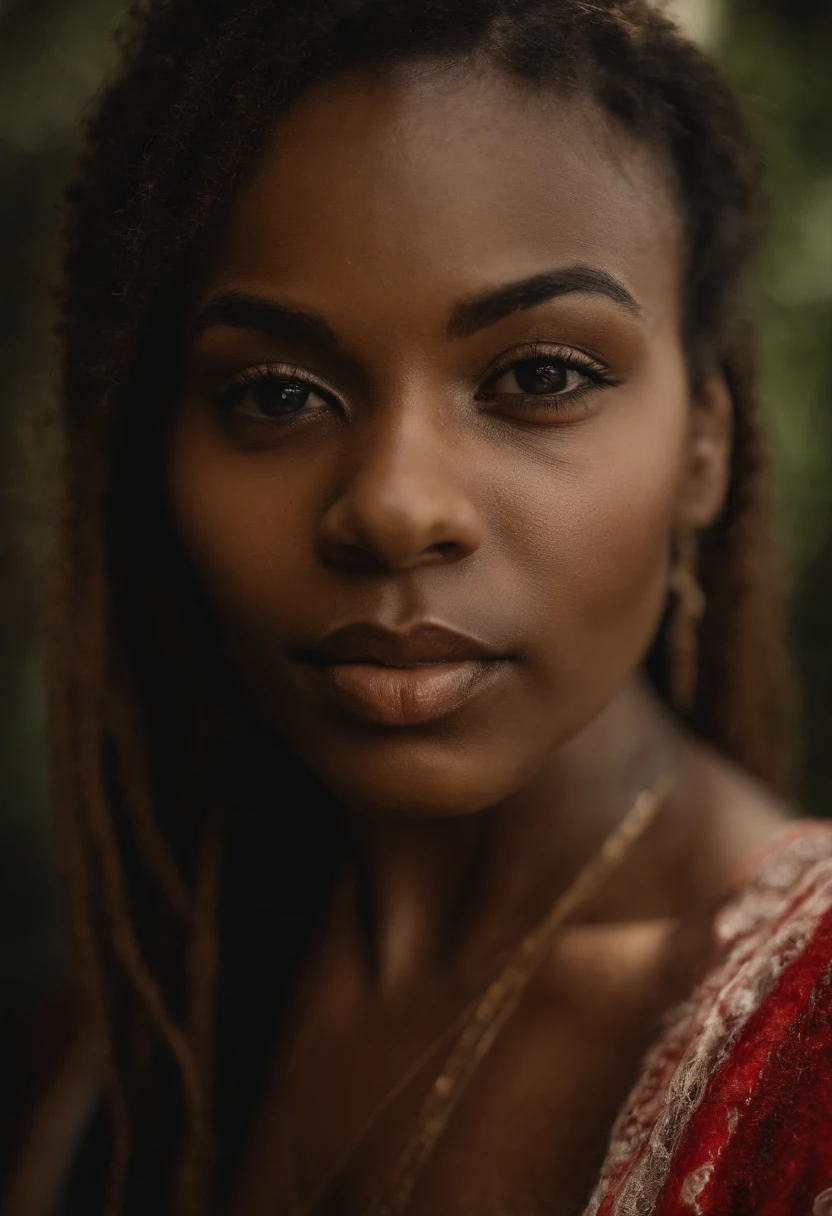 ((Extreme Detailgenauigkeit)),(Ultra-detailliert), Rotes Lichtschwert, Afroamerikaner, Sexy, Teenage Girl, petite, schlank, Rotes Laserschwert, Star Wars, Sci-Fi, Jedi, Padawan, Lichtschwert rot, braune augen, dunkelbraune haare, afroamerikanisch,