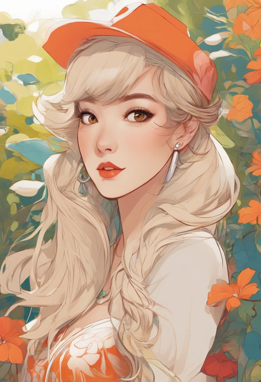 Hairstyles:  shapely, A high ponytail adds an element of sophistication and style, Super pretty 20 year old Korean girl,happy face, Cartoon style illustration, Cartoon Art, digital illustration , Highly detailed character design, cute detailed digital art, beautiful digital illustration, high quality portrait, Comic art, Asia, Character Design Portrait, Rough line sketch style,