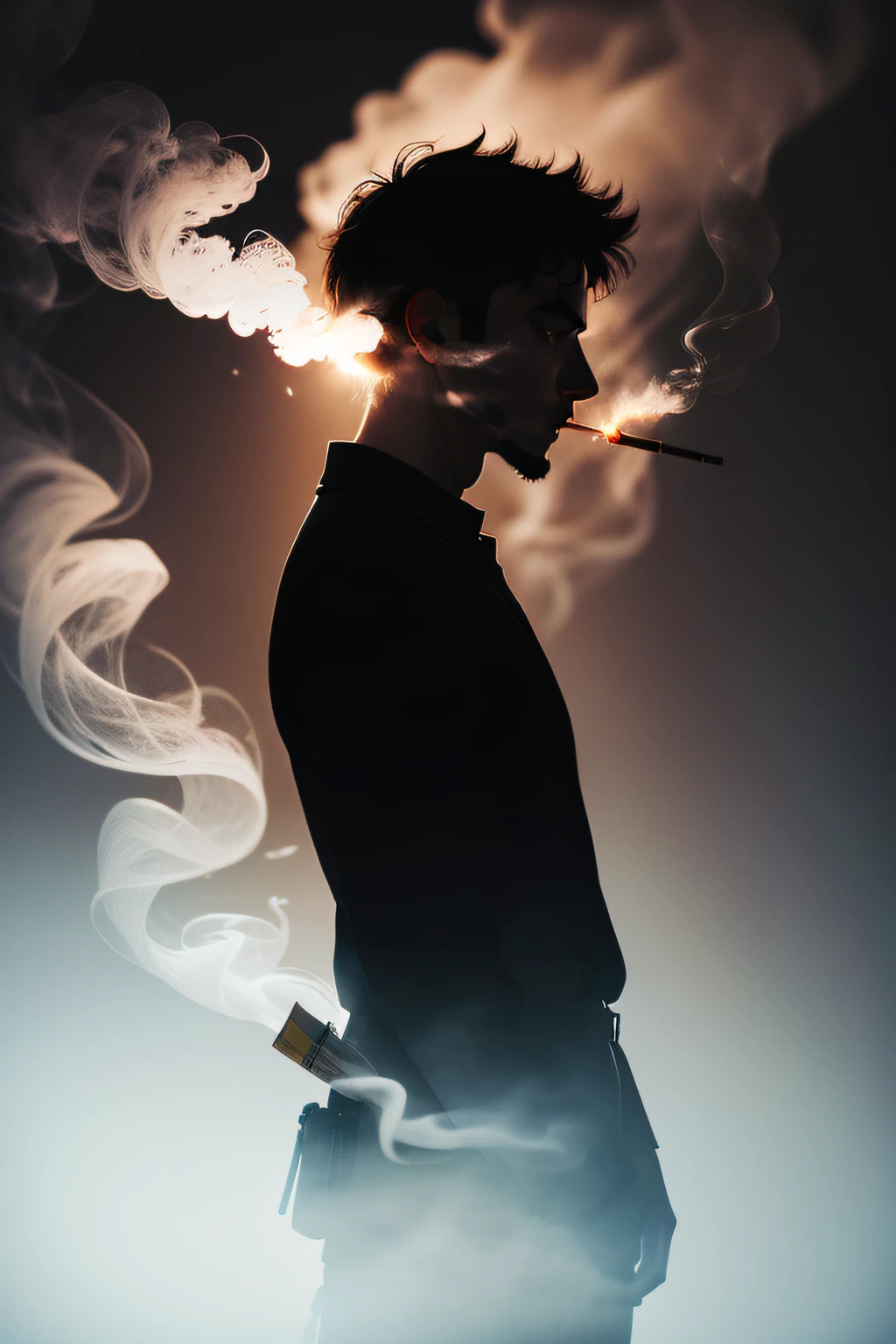 A smoking silhouette