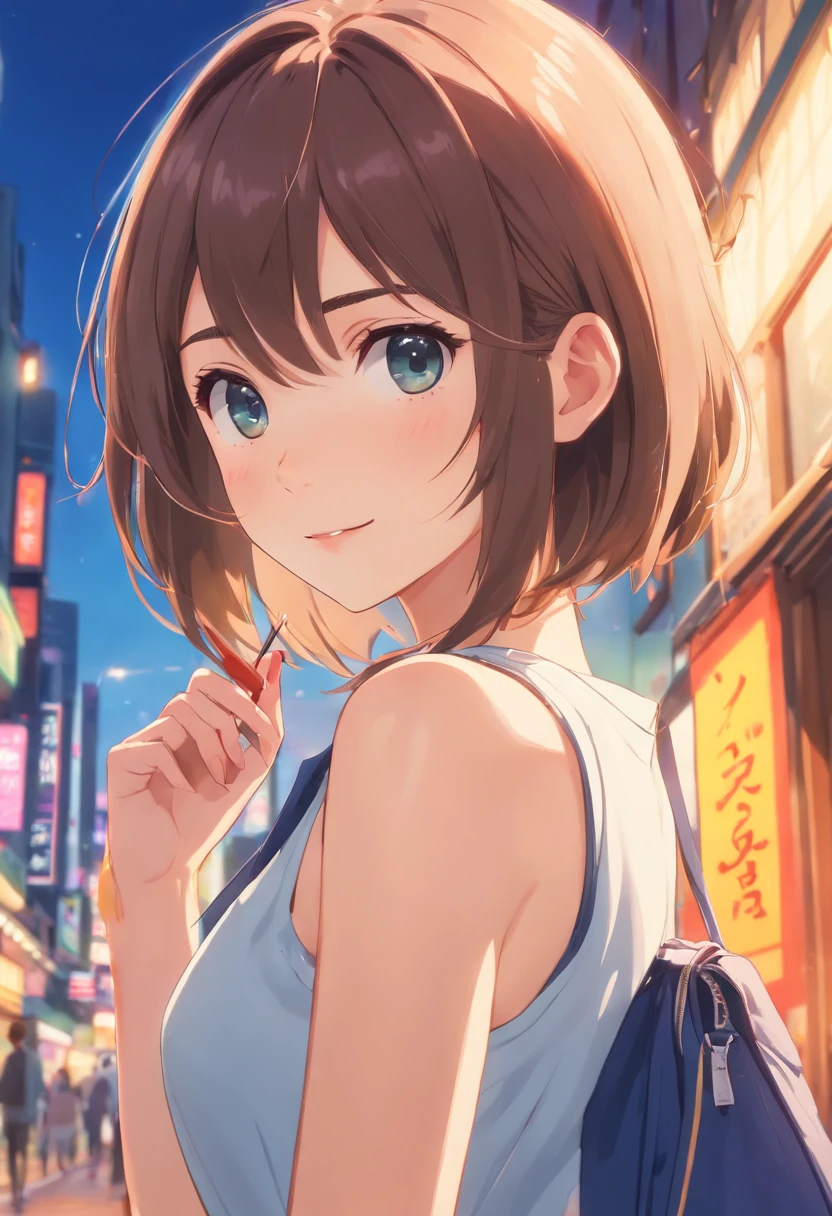 ((Best picture quality, 8K, tmasterpiece:1.3)), 1girll, Beautiful woman with slender abs:1.3, (Casual hairstyle),Ultra-fine face, A detailed eye, 二重まぶた,ssmile,Home,full bodyesbian