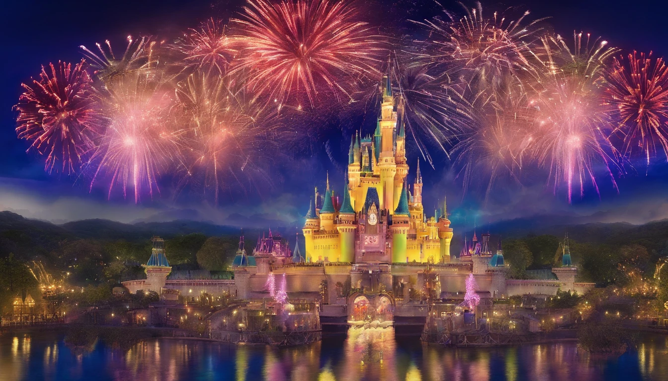 Spectacular fireworks display. The fireworks are huge