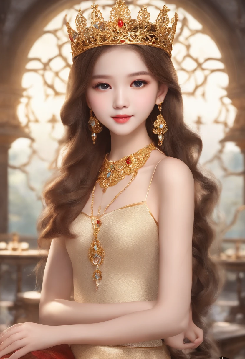 From 10 to 15 years old、holdingsword、 blonde girl、Double eyelids、eBlue eyes、Perfect female body、Brief Background、It's standing、look over here、A slight smil、Shunguang、long whitr hair、gold crown、Wearing jewelry、golden hair accessory、Gold necklace、big necklace、Gold-toned shoulder rest、Golden bangles、Gold thigh rest、Goldberries rest,Smooth skin,Openwork underwear,Childlike big breasts