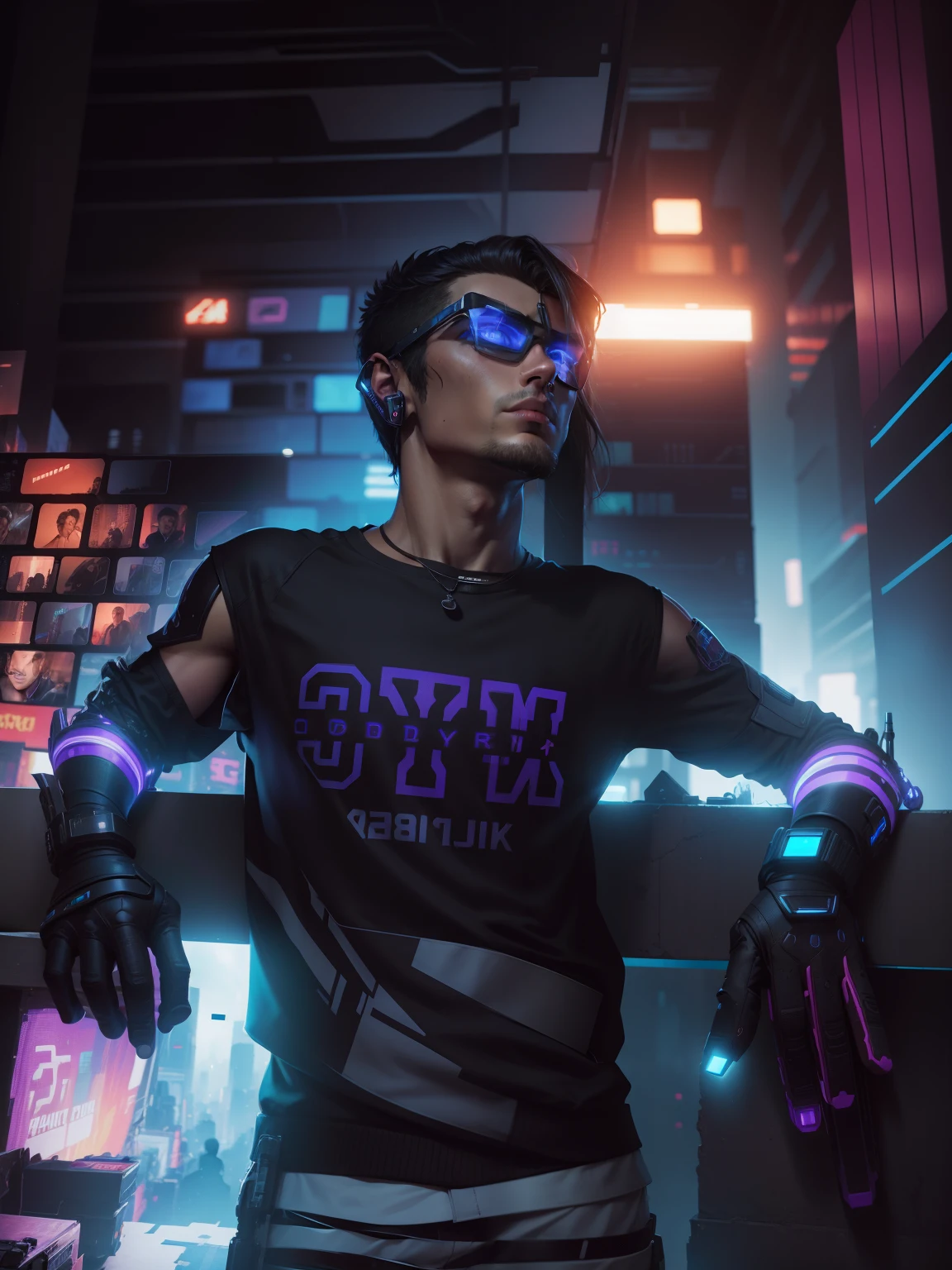 change background cyberpunk handsome boy. realistic face, 8k, ultra realistic,