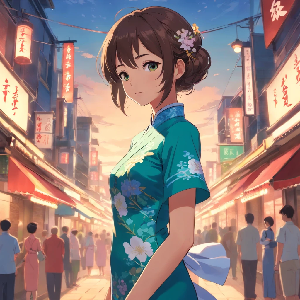 Young woman in cheongsam