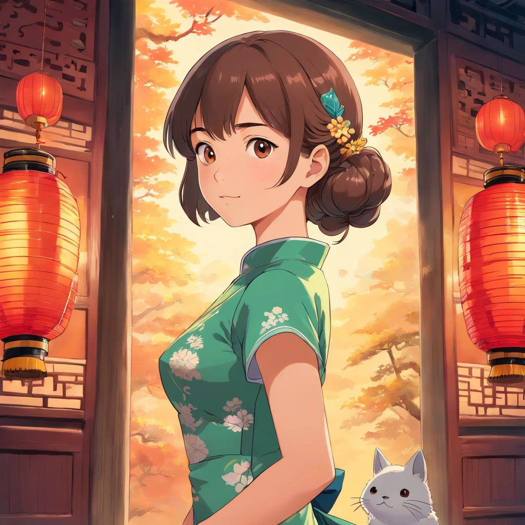 Young woman in cheongsam