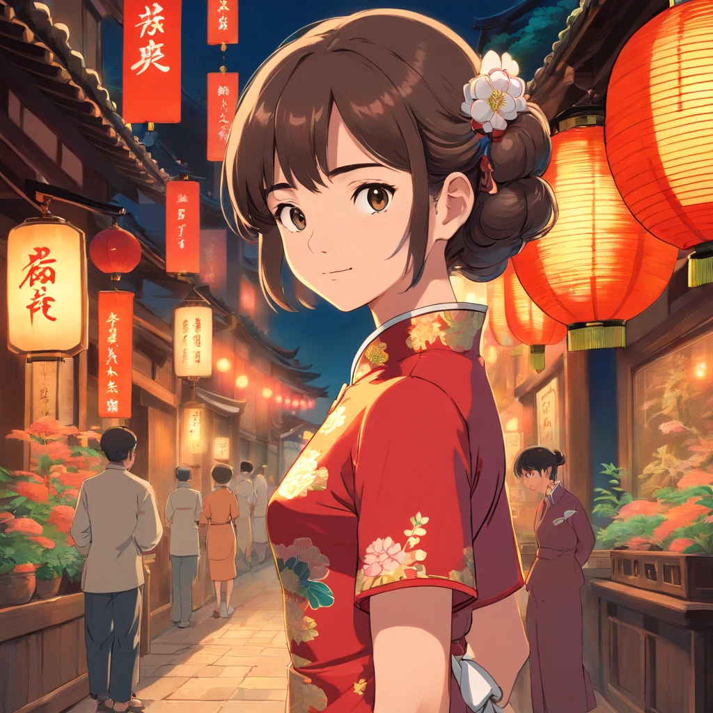 Young woman in cheongsam