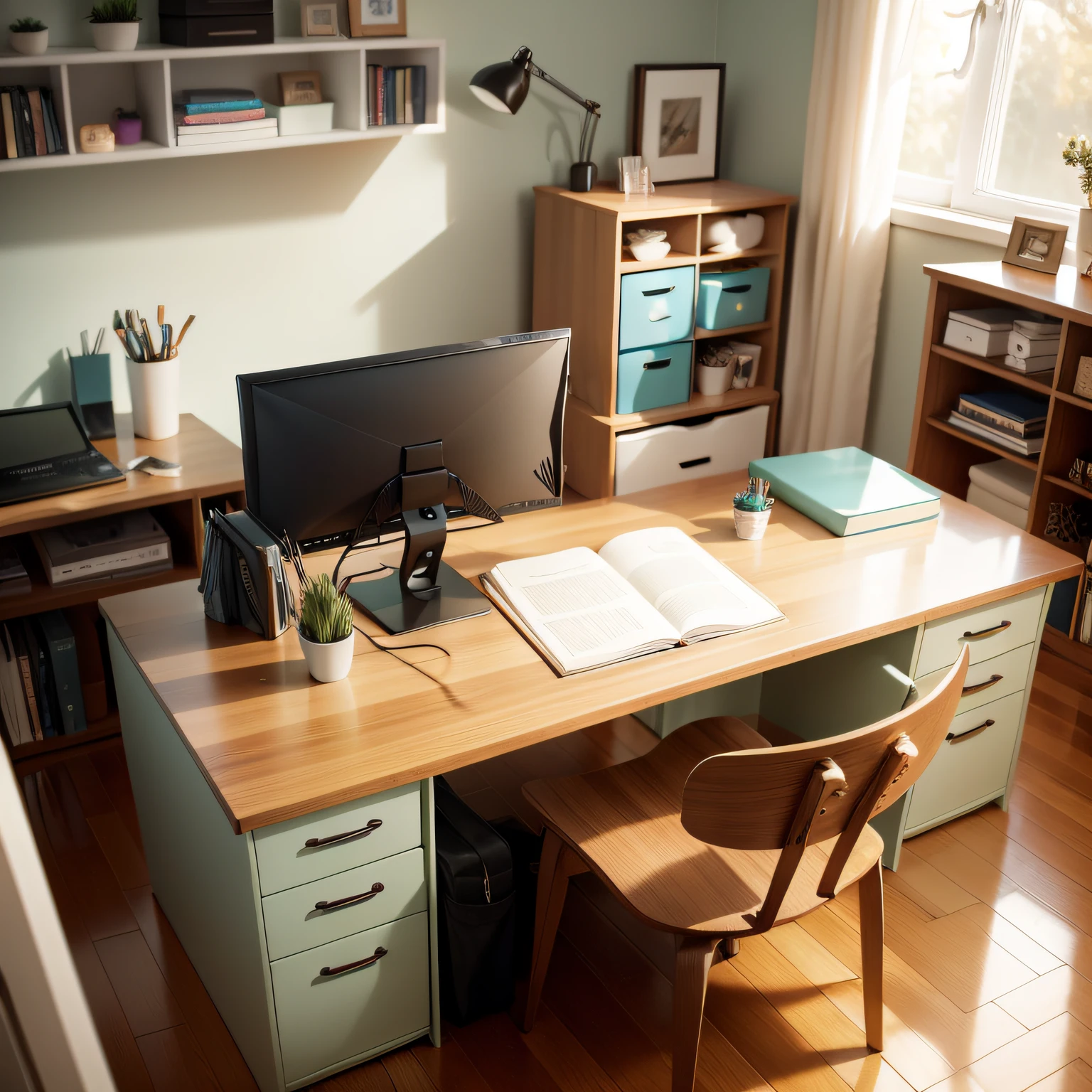 Study decorating with Desk Organization