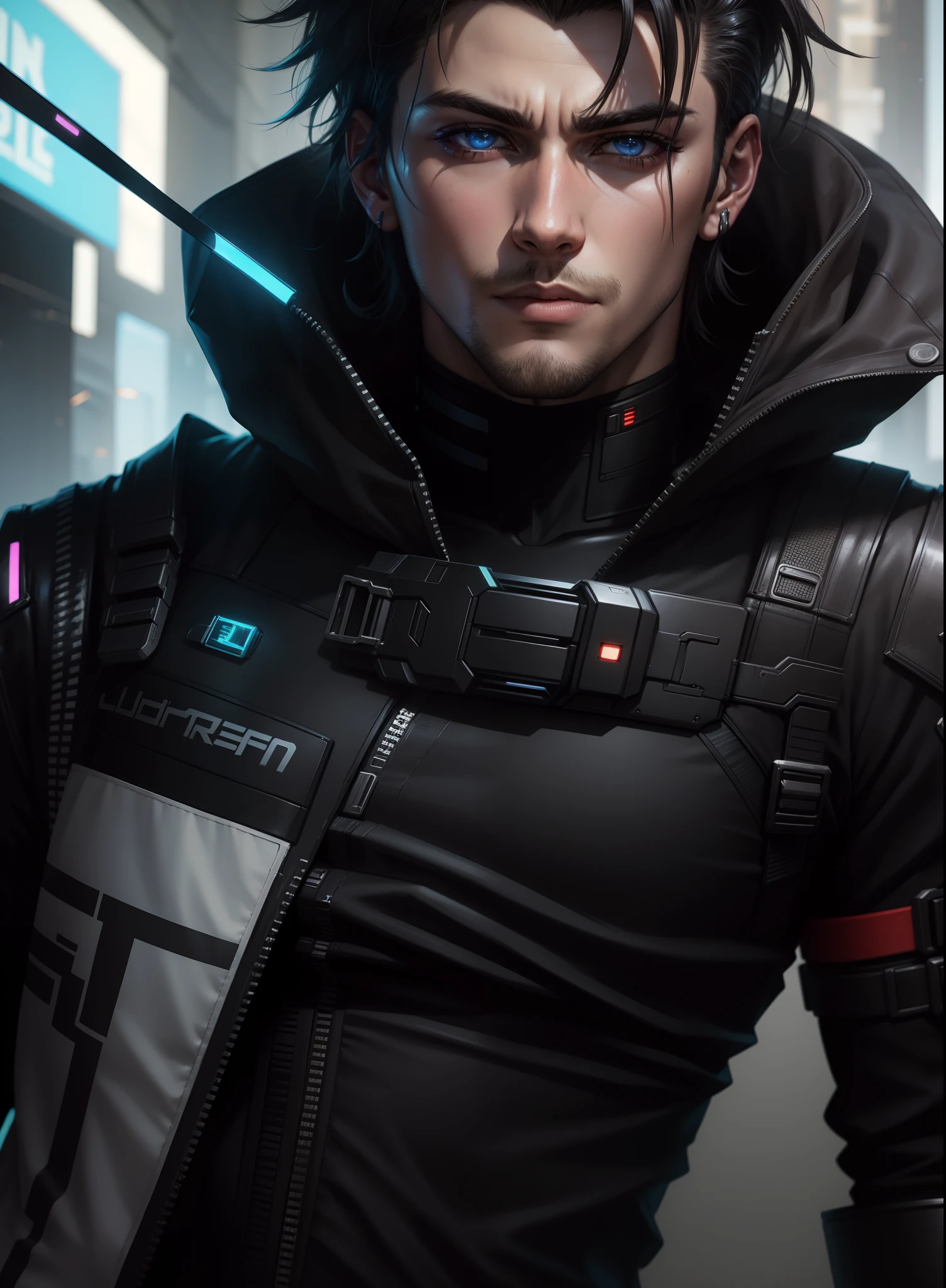 Change Background cyberpunk handsome boy, realistic face ,8k,ultra realistic anime