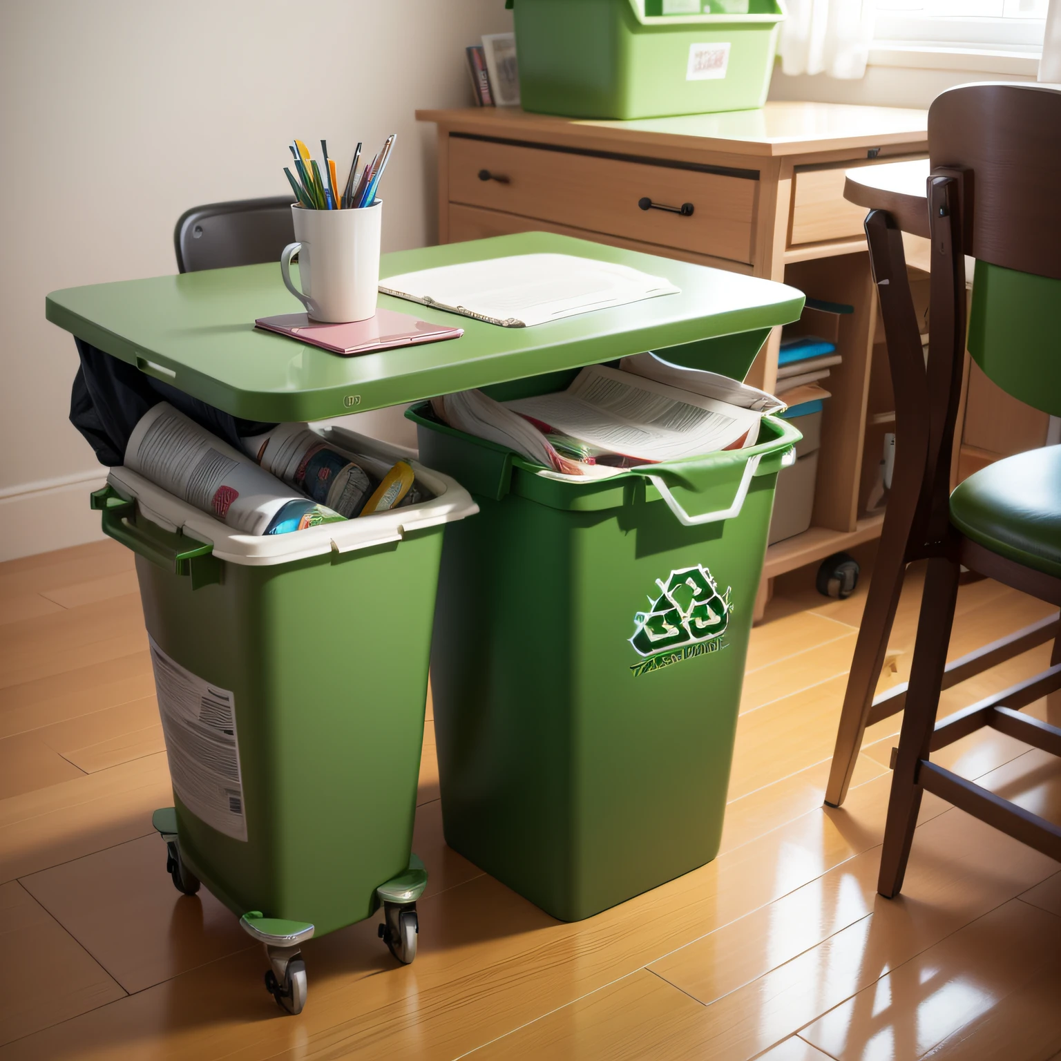 Study decorating with Waste Management and Recycling Bin