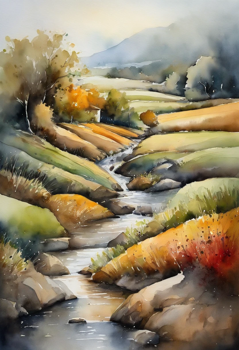 Pristine terraces,Ink fluids,high qulity,The best masterpieces