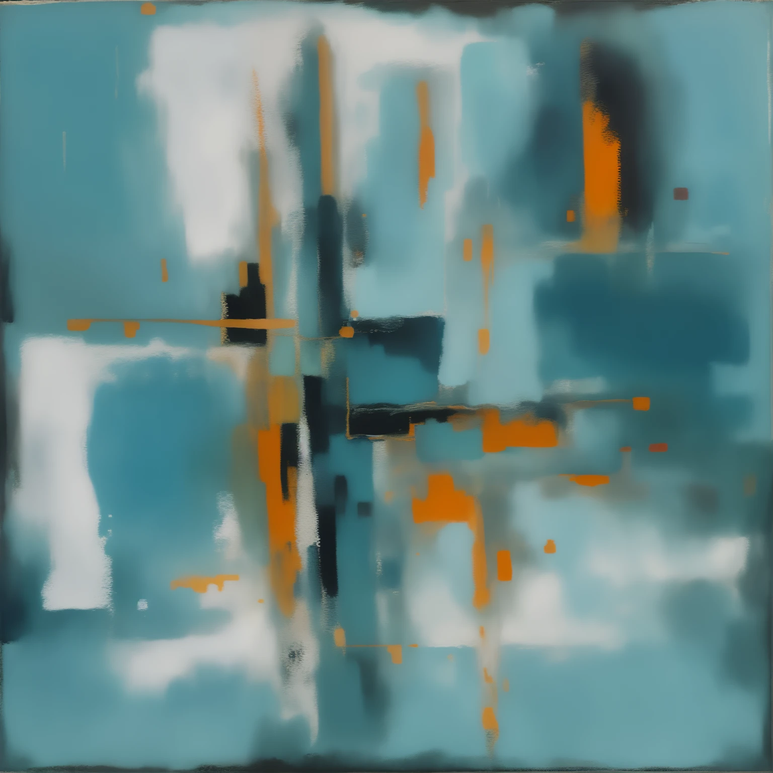 Square painting on blue background, inspired by Raoul De Keyser, Inspired by Thomas Bock, semiabstract, Inspired by Norman Lewis, Inspired by Thomas de Cather, Inspired by Cliff Gray, ( ( abstracted ) ), Inspired by Rolf Iseli, Inspired by Jose Lifrinks, a sense of depth, highly abstract，Rich texture，Authentic brushstrokes