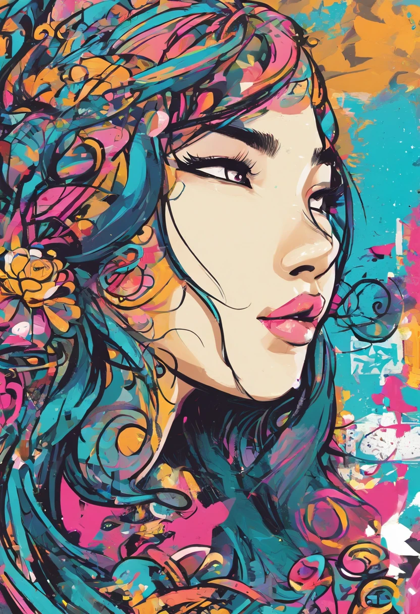 Blackhead, Super pretty 20 year old Korean girl,happy face, Cartoon styled, digital illustration , Highly detailed character design, cute detailed digital art, beautiful digital illustration, high quality portrait, Comic art, Asia, Character Design Portrait, Rough line sketch style,Slender,Long hair