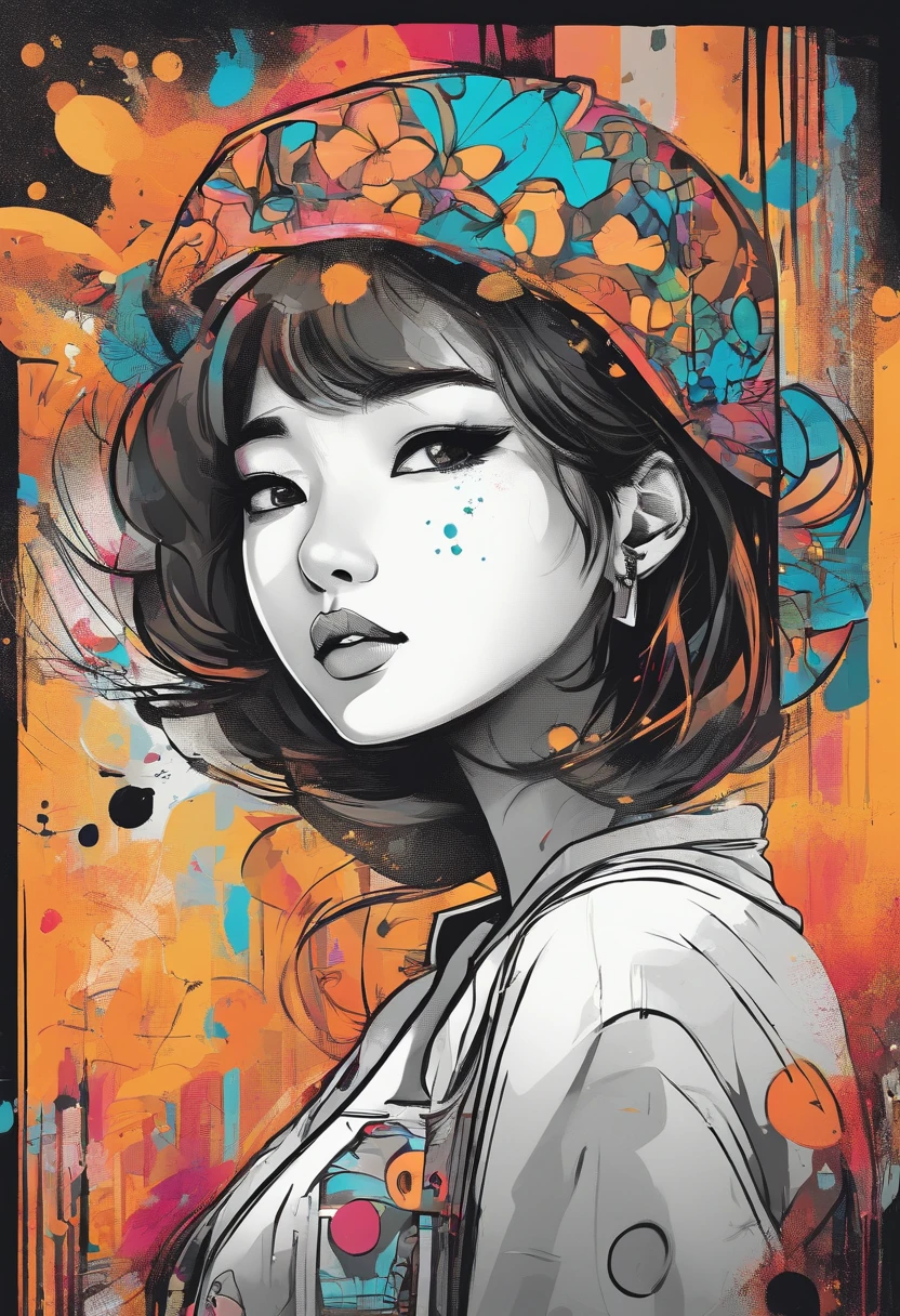 Blackhead, Super pretty 20 year old Korean girl,happy face, Cartoon styled, digital illustration , Highly detailed character design, cute detailed digital art, beautiful digital illustration, high quality portrait, Comic art, Asia, Character Design Portrait, Rough line sketch style,Slender,Long hair