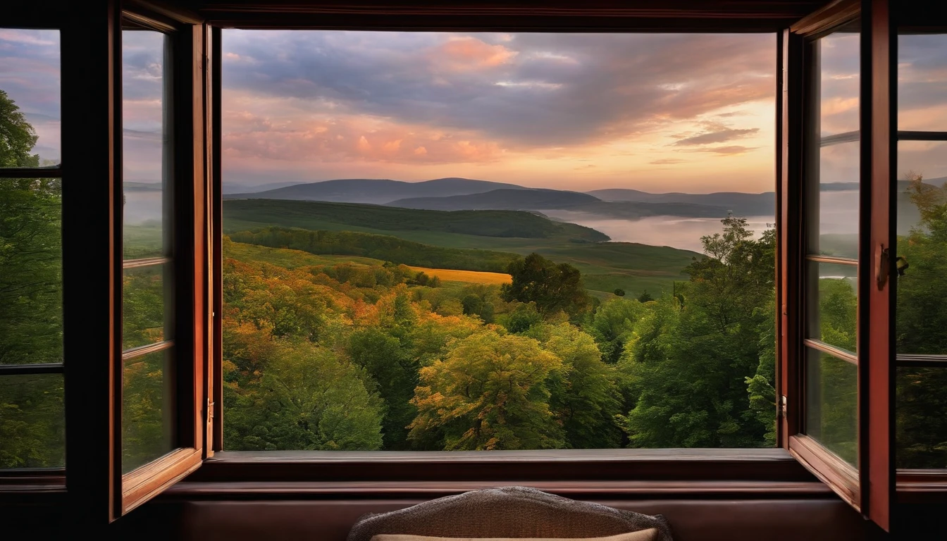open window, natural view, beautiful landscapes